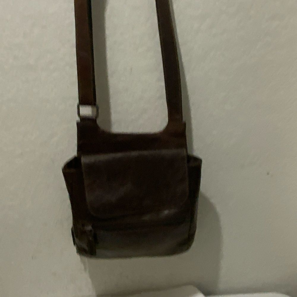Jack Georges Voyager Leather Crossbody Brown Boho Cottage Embossed Floral - Picture 10 of 16